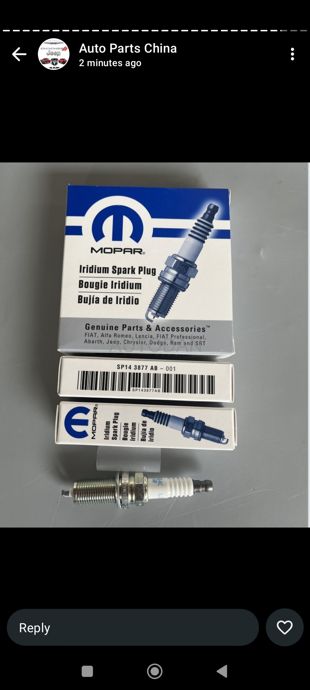 Spark plugs Grand Cherokee/Wrangler