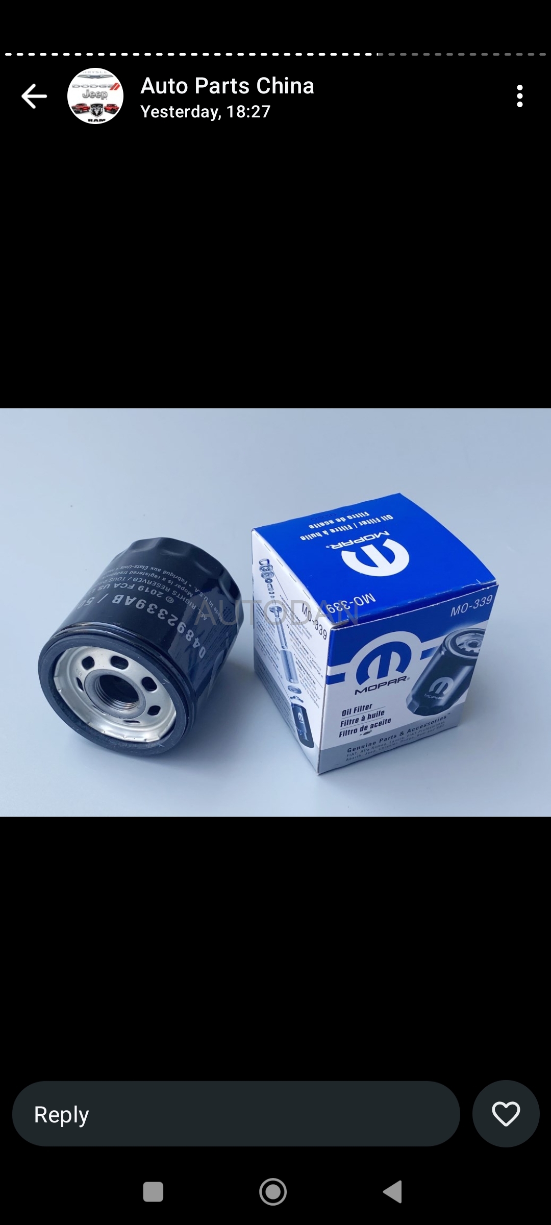 Oil filter,jeep compass/patriot/wrangler/renegade