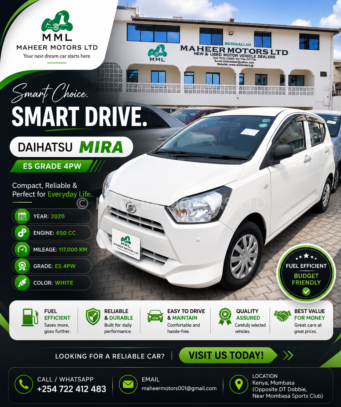 Daihatsu Mira ES Grade 2020 650cc Automatic – White