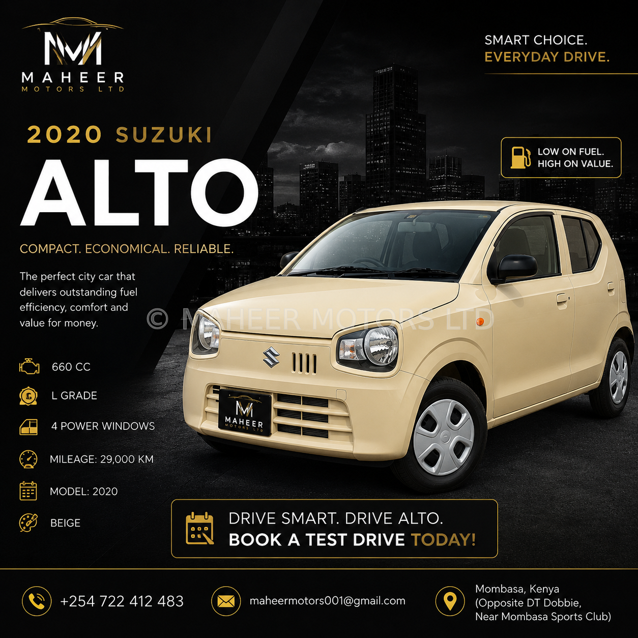 2020 Suzuki Alto L Grade 660cc Beige | Low Mileage | Fuel Saver