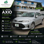 Toyota Axio X Grade 2020 | 1500CC | Auto | Only 25,000 KM